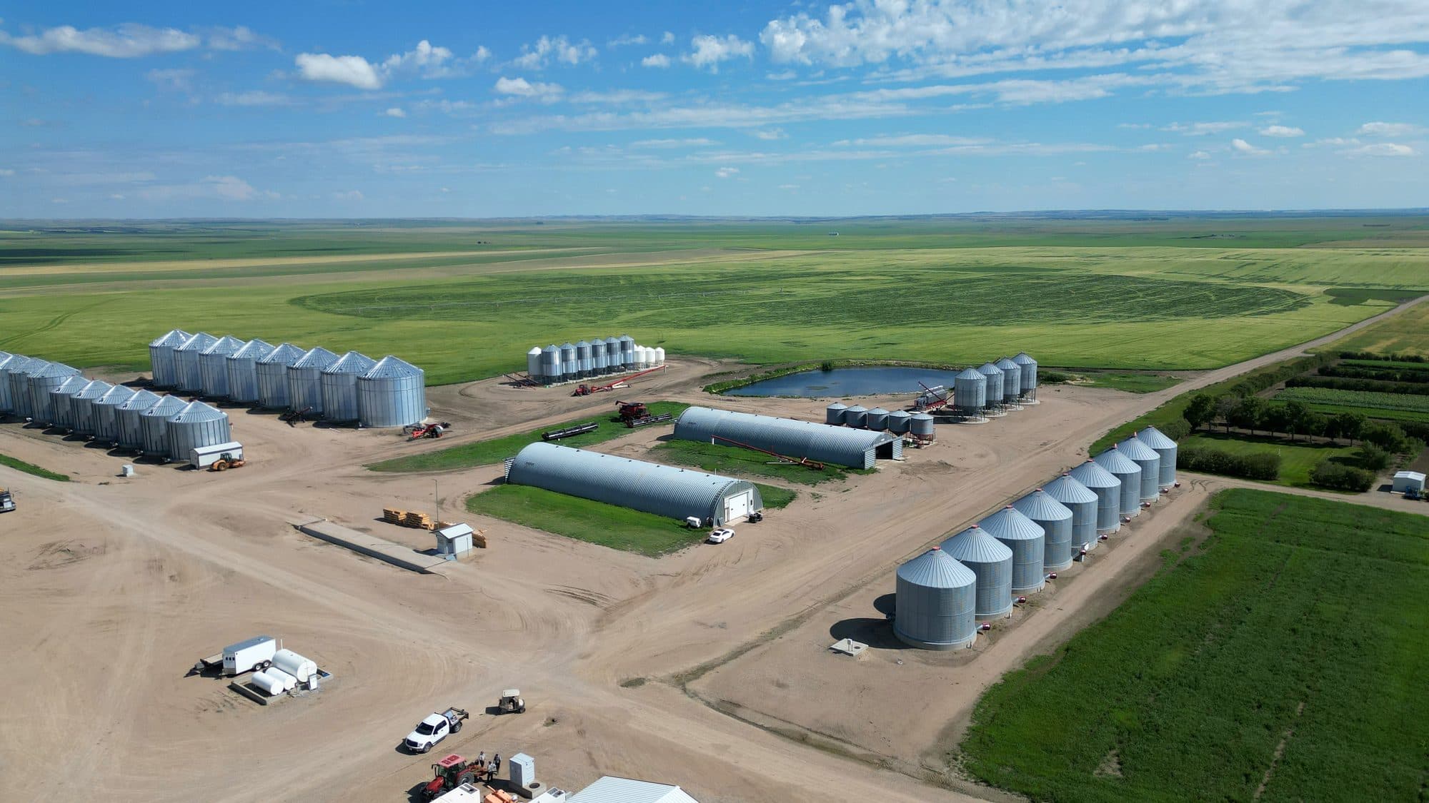 Grain storage, silos and farm operations from above