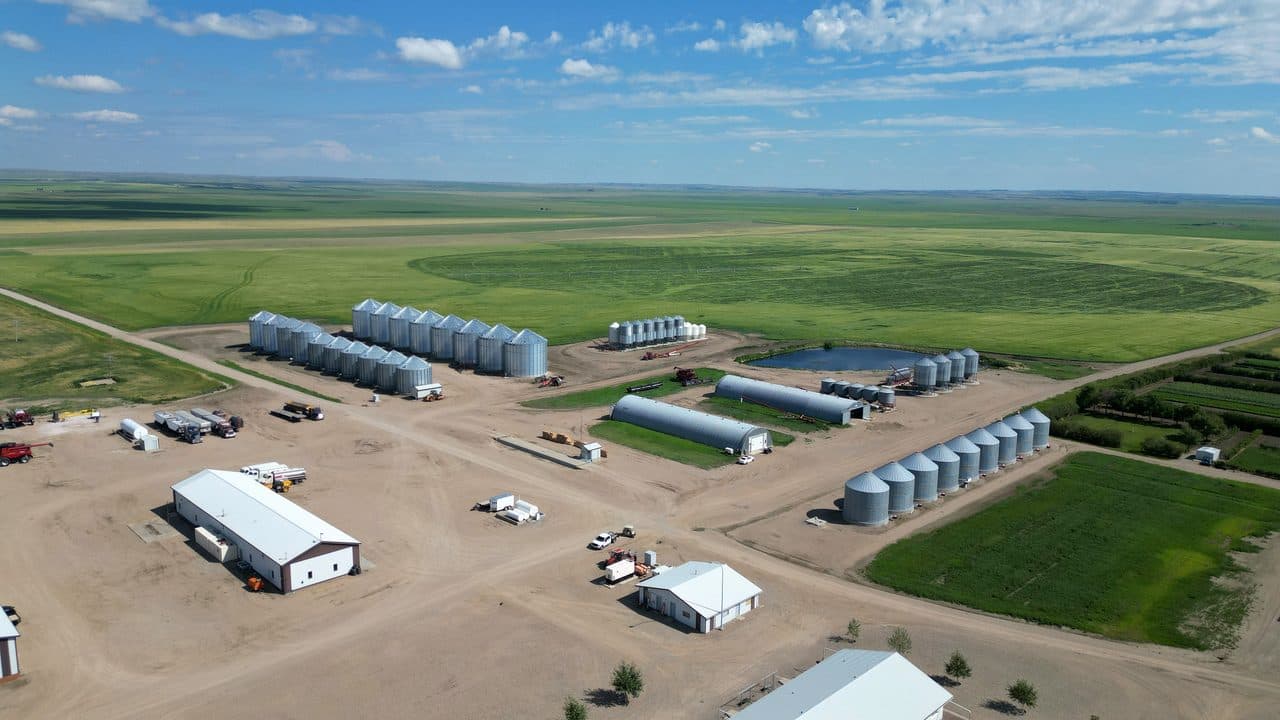 Grain silos across the land